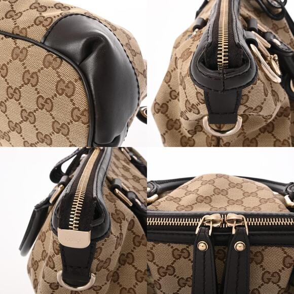 GUCCI Diamante Sukey Bag Beige Tan Brown GG Canvas Leather Handbag - Picture 9 of 11